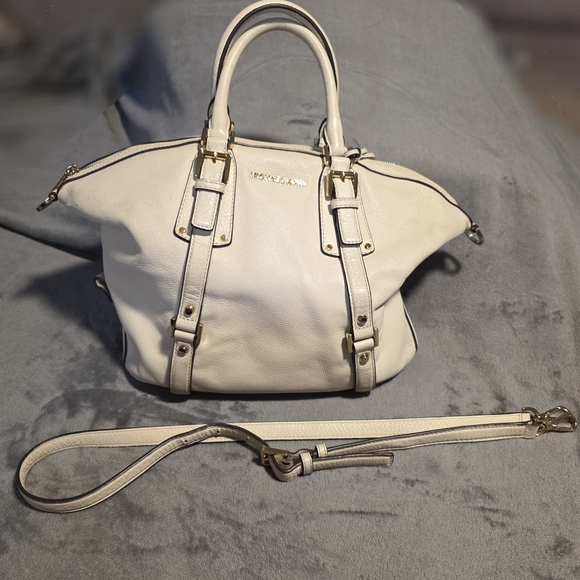 Michael Kors Off-White Satchel with Gold Accents - Picture 8 of 8